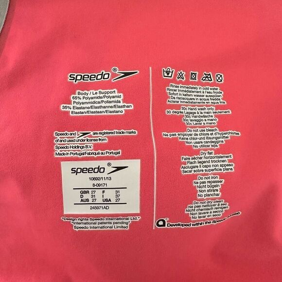 Speedo Women’s Color Block Black Coral Fastskin Lazer Elite V2 Open Back Kneeski - Picture 3 of 14